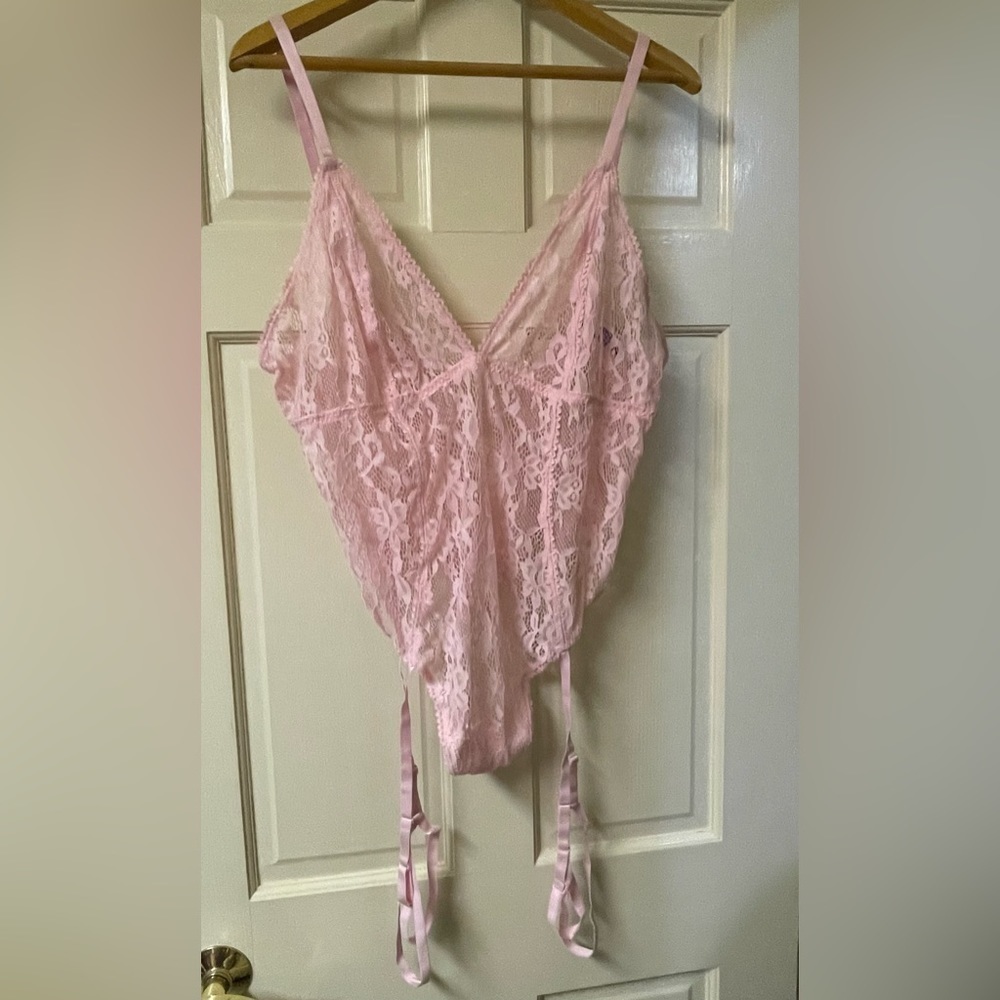 Adore Me Clarisse Unlined Pink Bodysuit Lingerie Size 3x NWT